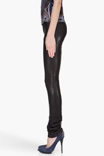 Mandy Coon Leather Trim Blackout Leggings for women