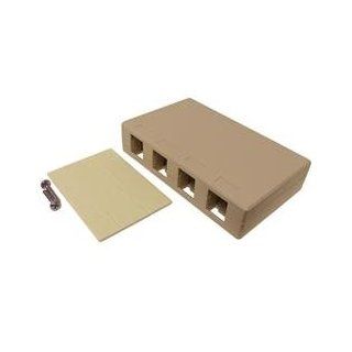 4 Port Ivory Universal Surface Mount Biscuit Block wo/Jack