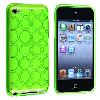 Clear Green Circle TPU Skin Case for Apple iPod Touch Generation 4