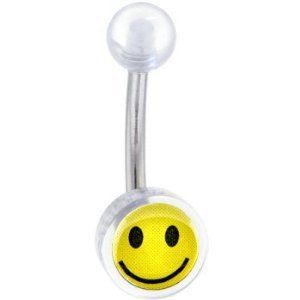 Belly Button Rings. Smiley Face Jewelry