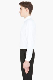 Lanvin White Square patterned Dress Shirt for men