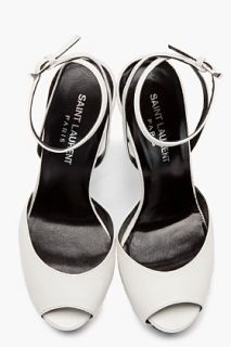 Saint Laurent White Debbie 105 Platform Stiletto Heels for women