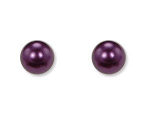Classic Eggplant Color 8mm Pearl Stud Earrings   Deep