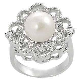 Silvertone Cubic Zirconia Faux Pearl Ring Today: $18.99 Sale: $17.09