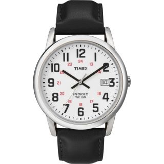 Timex Mens Silvertone Easy Reader with 24 hour Time