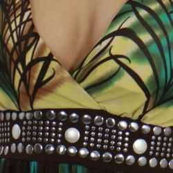 Meetu Magic Womens Vibrant Peacock Feather Print Dress