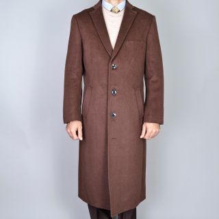 Mantoni Chestnut Wool and Cashmere Single Breasted Topcoat Today $99