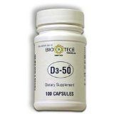 Vitamin D3 (Cholecalciferol) 50,000IU, 100/BT Health