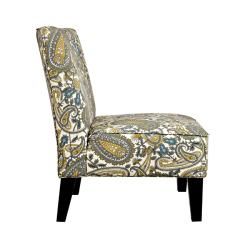 Portfolio Hali Gray Floral Paisley Armless Chair