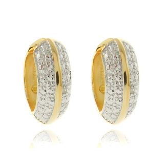 Finesque 18k Two tone Gold Overlay Diamond Accent Hoop Earrings Today