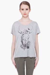 Haute Hippie Heather Grey Longhorn T shirt for women