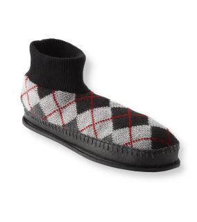 Muk Luks Mens Sheldon Grey Argyle Knit Ankle Slippers Today $27.99
