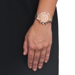Monument Womens Crystal Rose goldtone Bracelet Watch