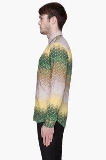 Jonathan Saunders Green And Yellow Ombre Dot Lavers Shirt for men
