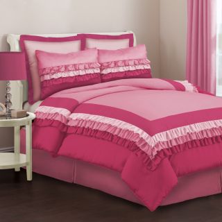 Lush Decor Starlet Pink 4 Piece Full size Comforter Set