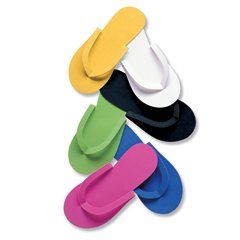 Pedicure Flip Flop Spa Slippers, 6 Pack in Assorted Colors