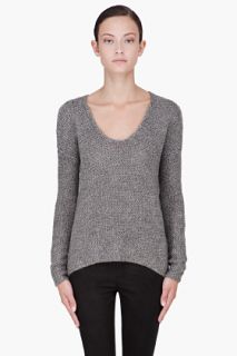 Helmut Grey Alpaca Asymmetric Sweater for women