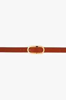 Marni Brown Leather Oval Buckled Belt for women