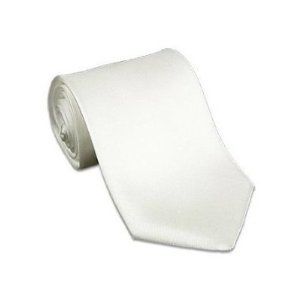 K Alexander Mens Solid WHITE Tie Clothing