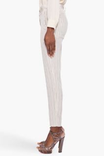 Vanessa Bruno Striped Silk Crepe Trousers for women
