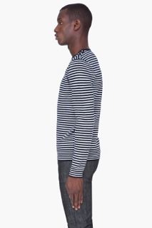 A.P.C. Black Striped Merino Wool Sweater for men
