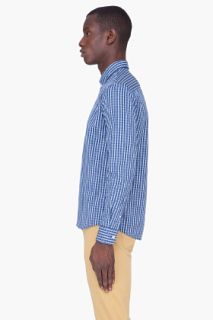 A.P.C. Blue Slim Plaid Vintage Shirt for men