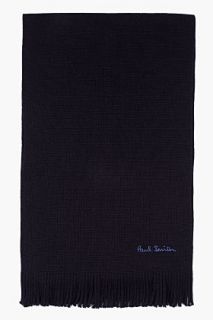 Paul Smith  Black Wool Scarf for men