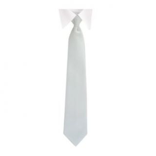 New Mens Solid Color White Clip On Neck Tie Necktie