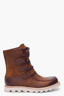 Sorel Brown Leather Mad Boots for men