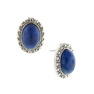 Blue Nile Cabochon Button Earrings Jewelry