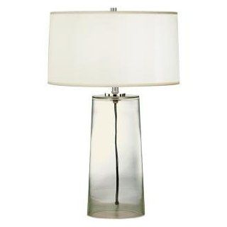 Robert Abbey Clear Glass Base with White Shade Table Lamp  