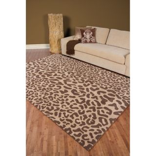 Hand tufted Tan Leopard Whimsy Animal Print Wool Rug (10 x 14) Today