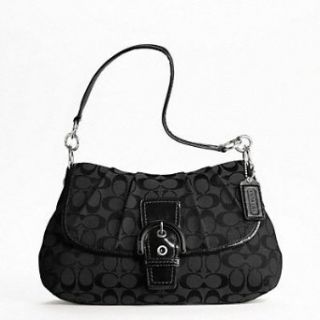 COACH Soho Signature Flap Purse Black F17093 (Black