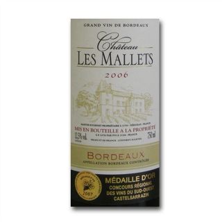 Château Les Mallets 2006 (12 bouteilles dont 6 off   Achat / Vente
