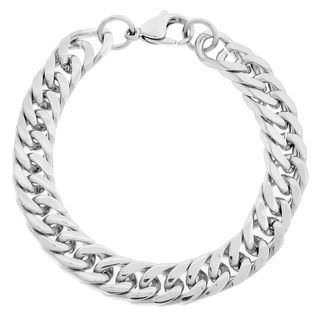 Stainless Steel Mens 10 mm Curb Link Bracelet