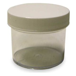 Vestil JAR 32 Plastic Jar, Wide Mouth, 32 Oz, White Cap