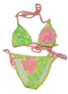 Ocean Pacific Juniors 2 PC Lime and Yellow Patterned