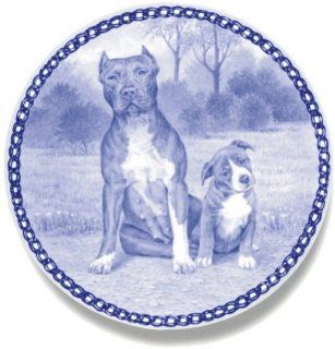 American Pit Bull Terrier and Puppy: Danish Blue Porcelain
