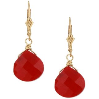 Charming Life 14k Goldfill Red Jade Briolette Earrings Today $21.49 4