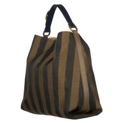 Fendi Striped Canvas Hobo Bag
