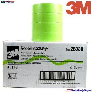 3M 1 1/2 233+ GREEN AUTO MASKING TAPE 4 Roll PAINT CAR  