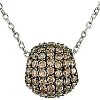 14k Gold 1ct TDW Brown Diamond Pave Ball Necklace