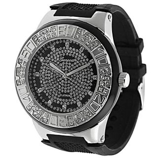 Geneva Platinum Mens Rhinestone accented Silicone Watch Today $37.99