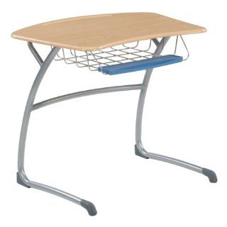Zuma Cantilever School Desk w/ Wire Book Basket and Pencil
