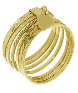 14k Yellow Gold Seven day Heart Ring