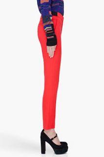 Proenza Schouler Straight Leg Red Wool Pants for women