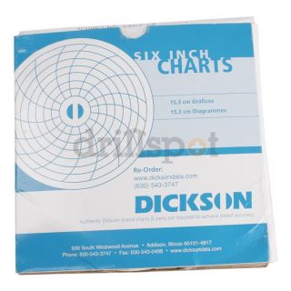 Dickson C663 Chart, 6 In, Range 0 to 50 C, 7 Day, Pk 60
