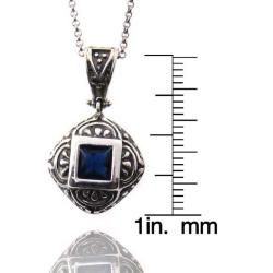 Sterling Silver Blue Cubic Zirconia Tuscany Necklace