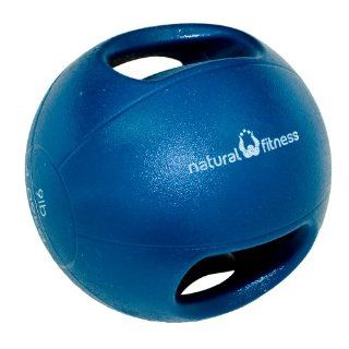 Natural Fitness 9 Pound Dual Grip Medicine Ball (Ocean