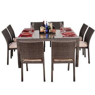 Atlantic 9 Piece Liberty Square Dining Set, Grey with Off
